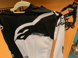 ALPINESTARS BMX Wedstrijd Shirt, Youth Medium, Zwart/Wit, Gloednieuw