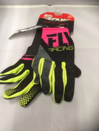 FLY F-16 GLOVES, BMX Fietshandschoenen S8(XS), Zwart/Rood, Gloednieuw