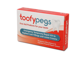 Temporary repair kit to replace lost fillings and loose crowns. (Toofypegs)