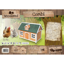 Duvo+ Woodland kippen/konijnenhok combi 115x68x86cm