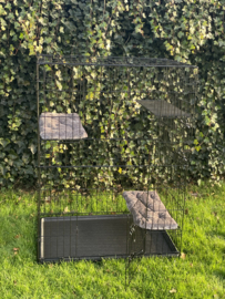 Kattenbench - 2 deuren - Zwart - M - 91x61x131cm