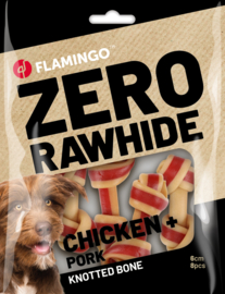 SNACK ZERO RAWHIDE GEKNOOPT BEEN MET KIP & VARKEN