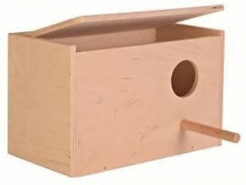Houten broedblok speciaal ontwikkeld voor grasparkieten