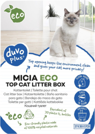 Duvo+ Kattenbak Eco Top Micia - Taupe/Zwart - 57x37x38cm