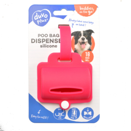 Duvo+ poepzakjes dispenser silicone 10st roze