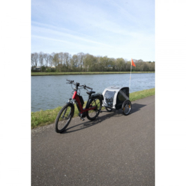 Flamingo Hondenfietskar Remco Grijs / Zwart Speciaal voor de elektrische fiets / E-Bike 80x57x64cm