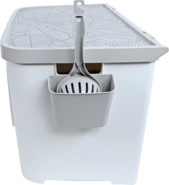 Moderna kattentoilet Casetta, grijs/wit - 75,7 x 45 x 45cm