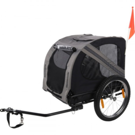 Flamingo Hondenfietskar Remco Grijs / Zwart Speciaal voor de elektrische fiets / E-Bike 80x57x64cm