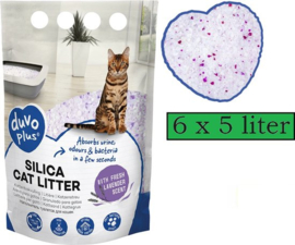 Duvo+ Premium Silica - lavendel - Kattenbakvulling - Voordeelverpakking - 6 x 5L