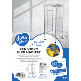 Duvoplus - Kooi - Vogel - Volière Zen Vicky 60x60x151,5cm Zilver