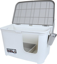 Moderna kattentoilet Casetta, grijs/wit - 75,7 x 45 x 45cm