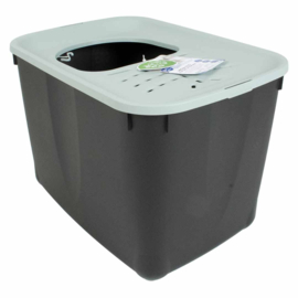 Duvo+ Kattenbak Eco Top Micia - Ice mint /Zwart - 57x37x38cm