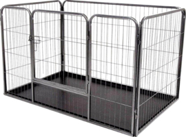 Puppyren  - Antraciet Gecoat - Met PVC Lade - 107 x 73 x 70 cm