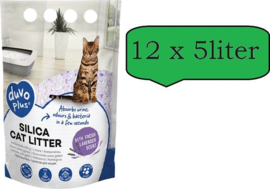 Duvo+ Premium Silica - lavendel - Kattenbakvulling - Voordeelverpakking - 12x 5L
