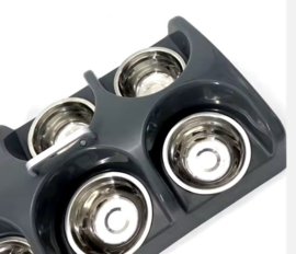 Puppy voertray -6 RVS bars
