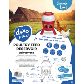 Duvo+ Voederreservoir polystyreen met voetjes Rood 46x46x56,5cm