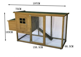 Kippenhok Lotte Afmeting: 197x75x103cm