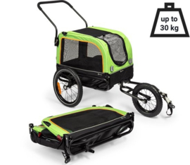 Hondenaanhanger & Hondenbuggy Groen Zwart