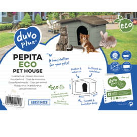 Duvo+ Pepita - Eco - knaagdierenhuis  - Bruin/Groen 60x51x41cm