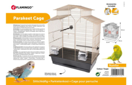 Flamingo parkietenkooi numfor 1 taupe zwart