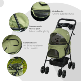 Buggy olijfgroen 4-wielen