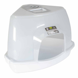 Kattentoilet prism transparant/wit M - 38x56x40cm