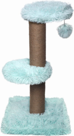 Krabpaal Fluffy Merida - lichtblauw - 34 x 34 x 67 cm