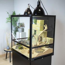 Terra Della Knockdown terrarium 90 x 45 x 45CM met metalen bovenrooster en waterdichte bodem
