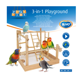 Duvo+ 3 in 1 Vogelspeeltuin - Hout - 38 x 38 x 40,5 cm