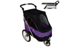 Hondenbuggy met extra Trimblad - Black Purple  Lastgewicht max. 30 kg