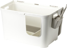 Moderna kattentoilet Casetta, grijs/wit - 75,7 x 45 x 45cm