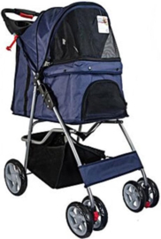 Hondenbuggy donkerblauw- 4 Wielen