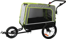 Prime Line Pet Trailer  2-in-1 Hondenfietskar – Grey/Green – 80x66x57cm