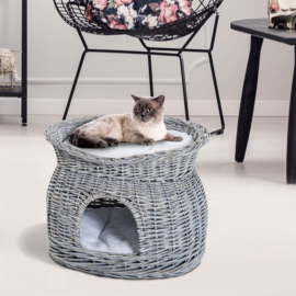 kattenbed kattengrot kattenmand met 2 kussens 56 l x 37 b x 40 h cm