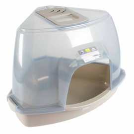 Kattentoilet prism transparant/grijs M - 38x56x40cm