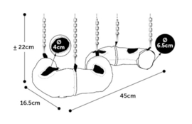 Flamingo hamstertunnel nylon - chicane - 45cm l x 16.5cm b x 6.5cm h