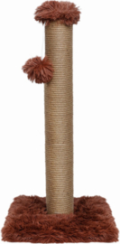 Krabpaal Fluffy Big Pole - bruin- 39 x 39 x 80 cm