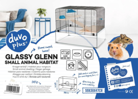 Duvo+ Hamsterkooi Glassy Glenn - Hamsterscape - Zwart - 59x38x47cm
