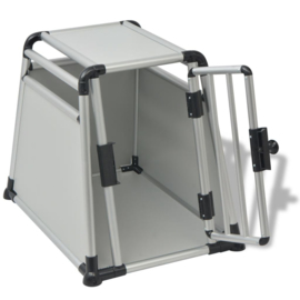 Hondentransportbox M aluminium