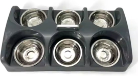 Puppy voertray -6 RVS bars