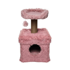 Krabpaal Fluffy Lima - roze- 39 x 39 x 72 cm