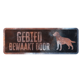 Waarschuwingsbord labrador nederlands 40x13x0,3cm meerkleurig