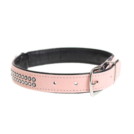 Duvo+ Crystal chic kunstleer halsband Roze