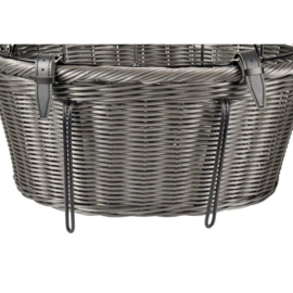Flamingo Hondenfietsmand voorop stuur Linea - Zwart - 43.5 x 36 x 28.5 cm