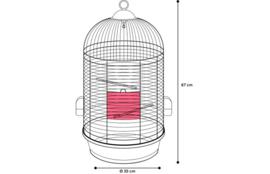 Flamingo parkietenkooi sanna 2 metaal taupe zwart