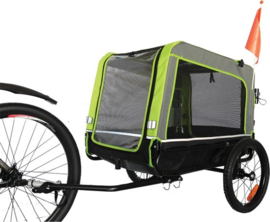 Prime Line Pet Trailer  2-in-1 Hondenfietskar – Grey/Green – 80x66x57cm