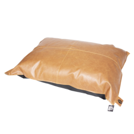 Leatherette kussen siesta caviar Cognac  70x100cm