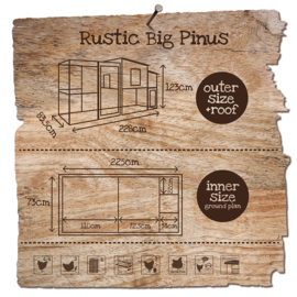 kippenhok rustic big pinus 228x83,5x123cm