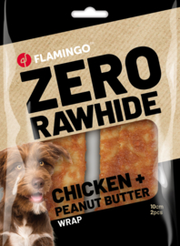 SNACK ZERO RAWHIDE WRAPS MET KIP & PINDAKAAS