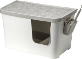 Moderna kattentoilet Casetta, grijs/wit - 75,7 x 45 x 45cm